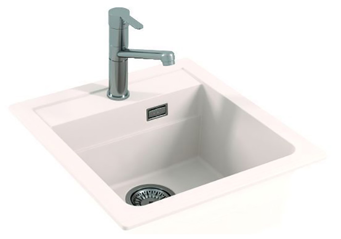 Изображение товара Кухонная мойка Alveus GRANITAL ATROX 20 ARCTIC G11 белая 470x500 мм с сифоном