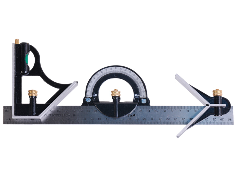 Изображение товара Угольник многофункциональный Sturm! 2020-09-300, 300 мм, уровень, транспортир, чертилка