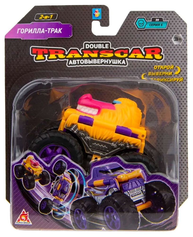 Изображение товара Машинка 1 Toy Transcar Double: Горилла-трак, 8 см, блистер Изображение товара Машинка 1 Toy Transcar Double: Горилла-трак, 8 см, блистер