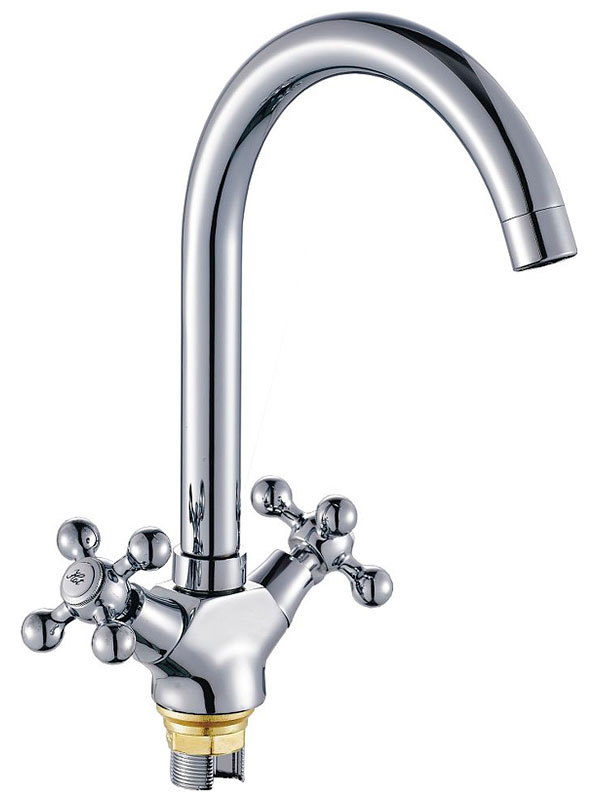 Изображение товара Смеситель для кухни Cron CN19 хром двухвентильный с вращающимся изливом