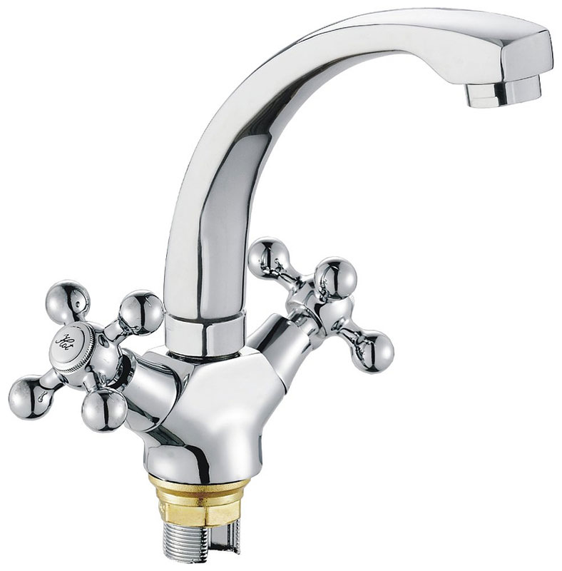 Изображение товара Смеситель для кухни Cron CN19 хром двухвентильный с поворотным изливом