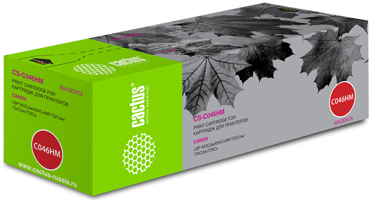 Изображение товара Картридж лазерный Cactus CS-046HM пурпурный 5000 страниц для CANON LBP-653Cdw и MF732Cdw