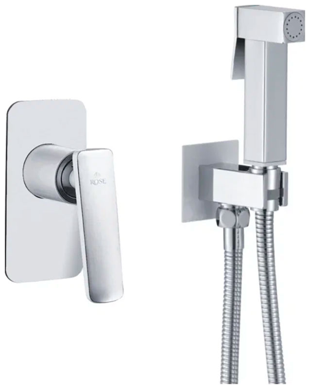 Изображение товара Гигиенический душ со смесителем Rose R16F, белый (R1605F)