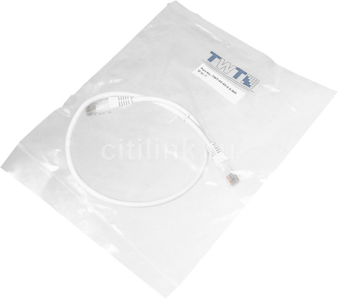 Изображение товара Патч-корд Lanmaster TWT-45-45-0.5-WH RJ-45 кат.5E 0.5м белый ПВХ