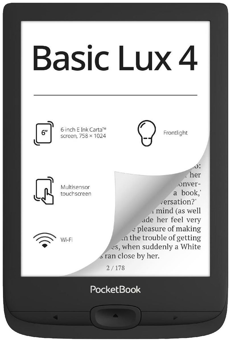 Изображение товара Электронная книга PocketBook 618 Basic Lux, Ink Black (PB618-P-WW)