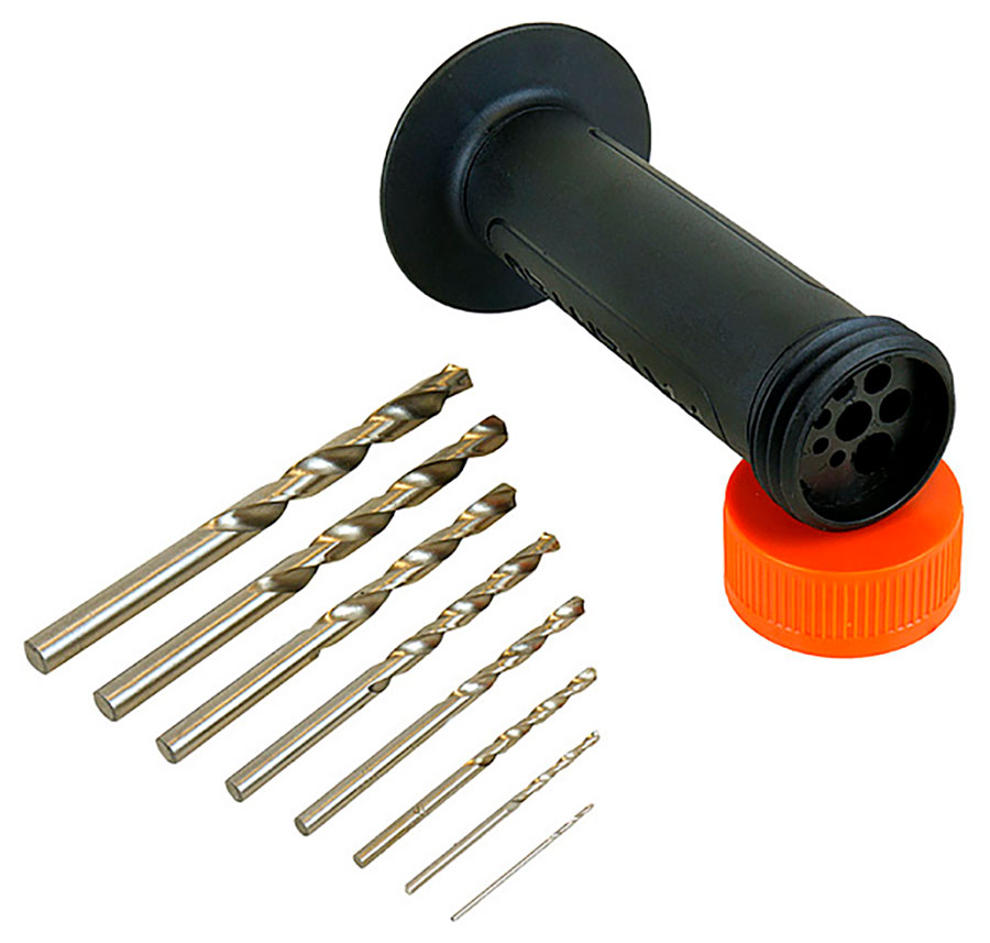 

Ручка для дрели Sturm! с пеналом для сверл и сверлами 1-8 мм, резьба 6.9 мм, Кулибин, pat (HD-RS-69)