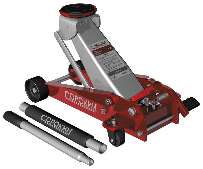Изображение товара Домкрат подкатной Сорокин 3.5 т модель 3.432 для профессиональной эксплуатации