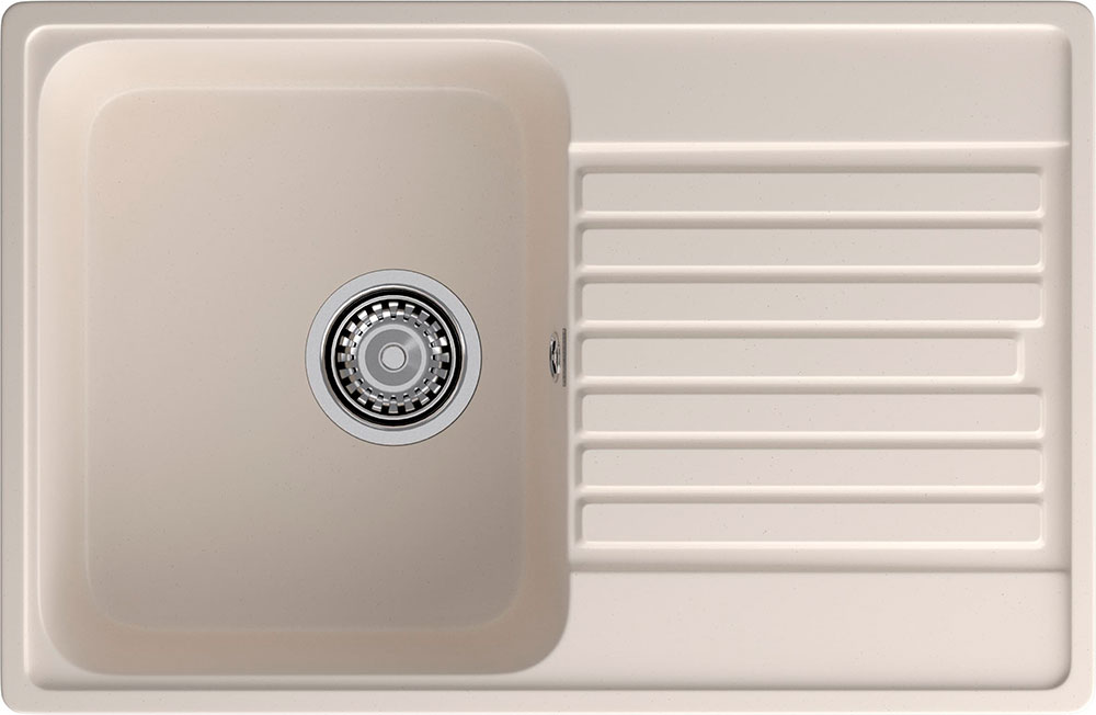 Изображение товара Кухонная мойка GranFest QUARZ 78 белая с крылом 73.6x47.6 см