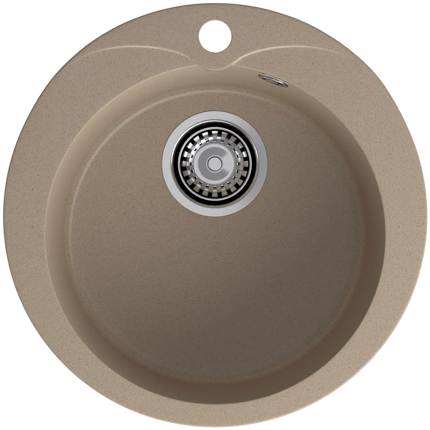 Изображение товара Кухонная мойка GranFest RONDO 480 круглая из мрамора песочная 475x475 мм