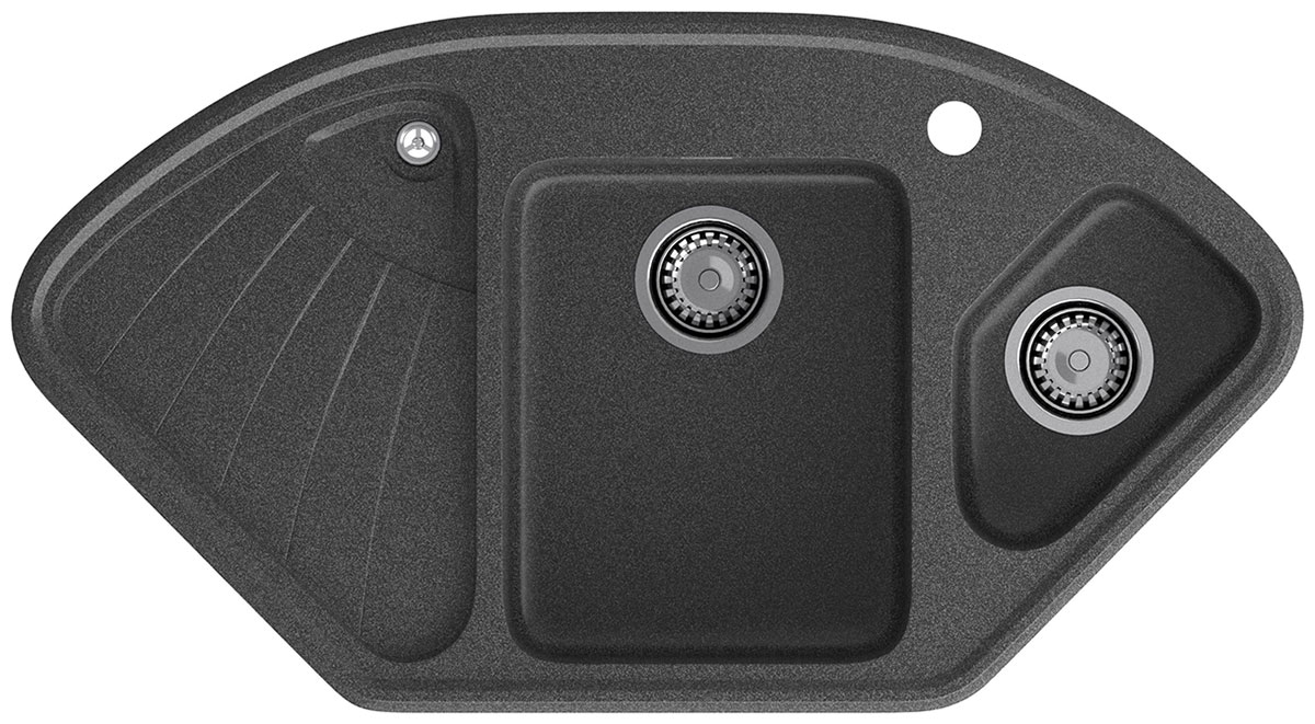 

Кухонная мойка GranFest CORNER 1040E угловая, 1039*560 мм (C-1040E графит), Графитовый