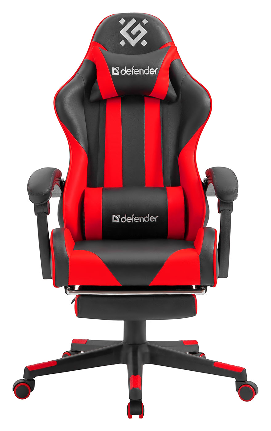 Изображение товара Игровое кресло Defender Rock, черный/красный, подставка, PU