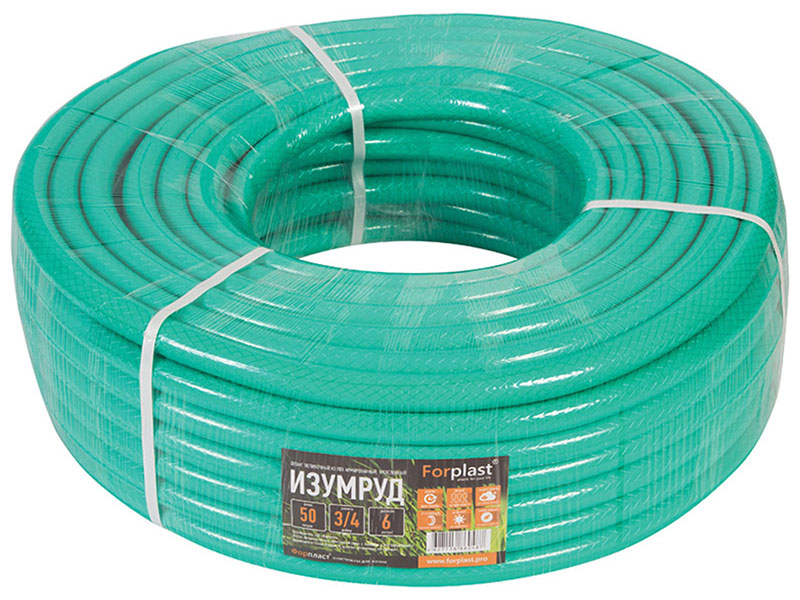 Изображение товара Шланг ПВХ ForPlast Изумруд, армированный, 3/4", 50 м (005250)