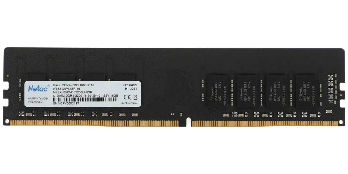 Изображение товара Netac DDR4 16Gb 3200MHz Оперативная память DIMM для ПК