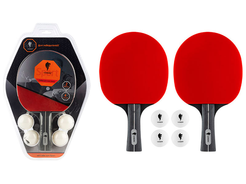 Изображение товара Набор для пинг-понга Leonord 2 ракетки и 4 мячика