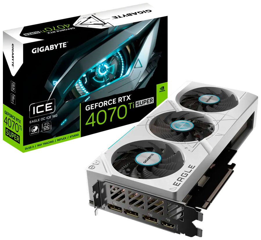 Изображение товара Видеокарта GIGABYTE GeForce RTX 4070 Ti SUPER EAGLE OC ICE 16GB PCIe 4.0