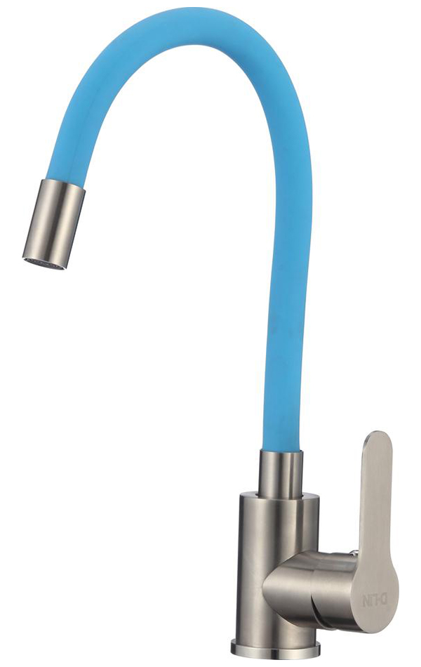 Изображение товара Кухонный смеситель с гибким изливом D-Lin сатин/синий H155316-6