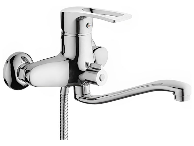 Изображение товара Смеситель для ванны D-Lin D146422 хром настенный с душевым гарнитуром