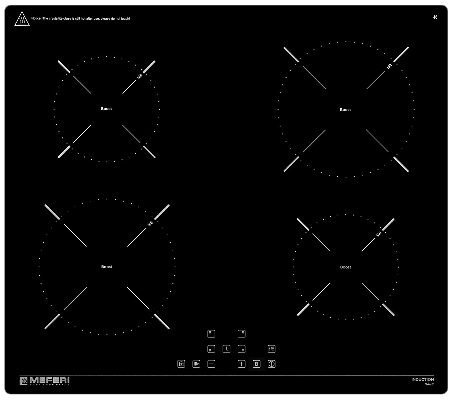 

Электрическая варочная панель Meferi MIH604BK POWER, Черный