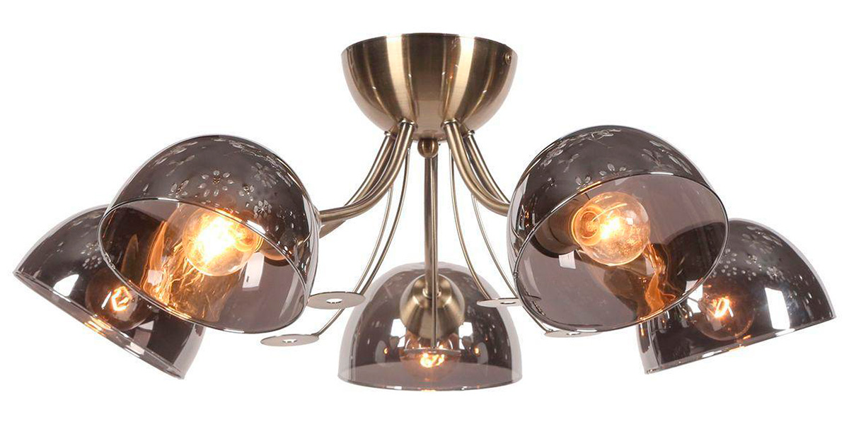 Изображение товара Люстра потолочная Lussole Gresham LSP-8368 в стиле лофт для кухни 5 ламп IP21