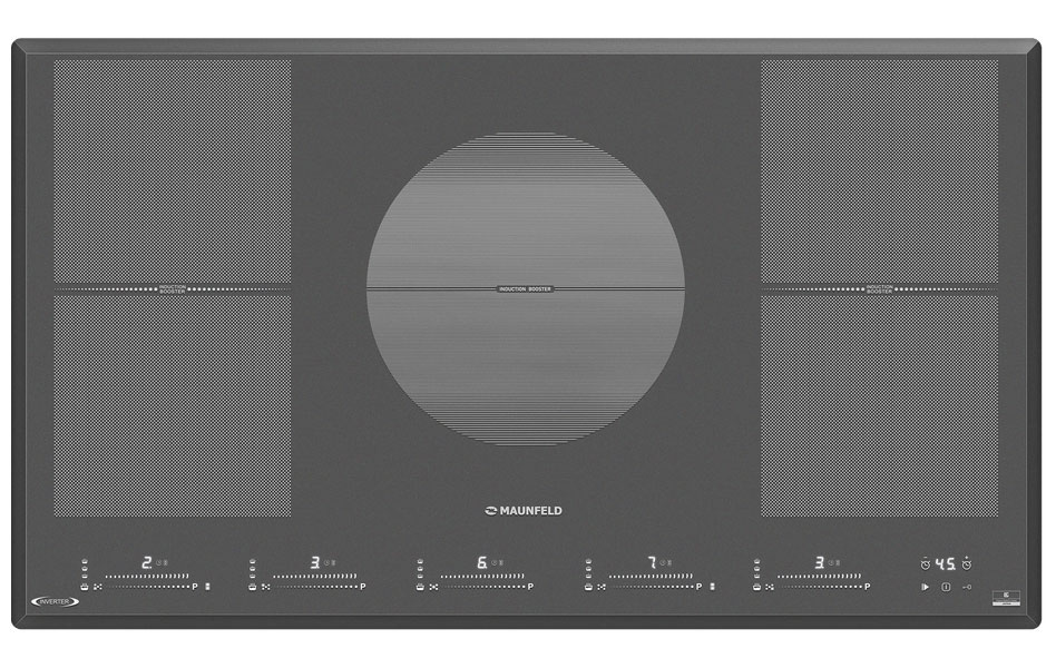 Изображение товара Индукционная варочная панель Maunfeld CVI905SFDGR Inverter 5 конфорок