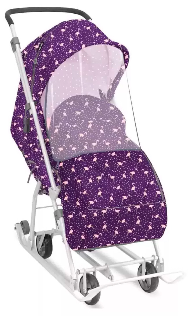 Изображение товара Коляска комбинированная Ника Наши детки 3-1К (НДТ3-1К/5) с фламинго, сливовый
