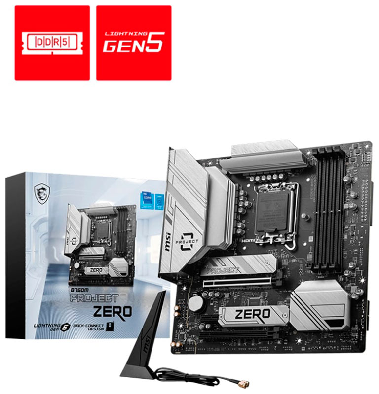 Материнская плата MSI B760M PROJECT ZERO (LGA1700, mATX) Материнская плата MSI B760M PROJECT ZERO (LGA1700, mATX)