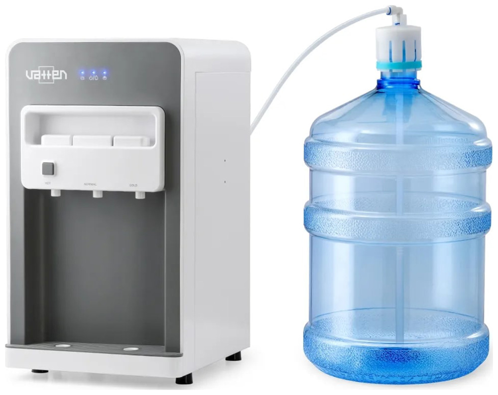 Изображение товара Кулер Vatten LD53JK, встраиваемый, настольный, со скрытой бутылью, серый с белым (УТ-00001032)