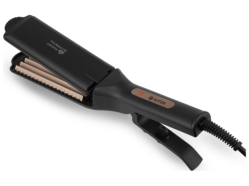Щипцы для укладки волос Vitek VT-8407, 45Вт, черный, макс.темп.: 225С, покрытие: турмалиновое