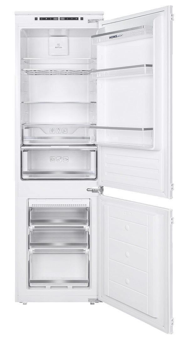 Изображение товара Встраиваемый двухкамерный холодильник Homsair FB177NFFW Inverter A+ 176.9x54x54см белый