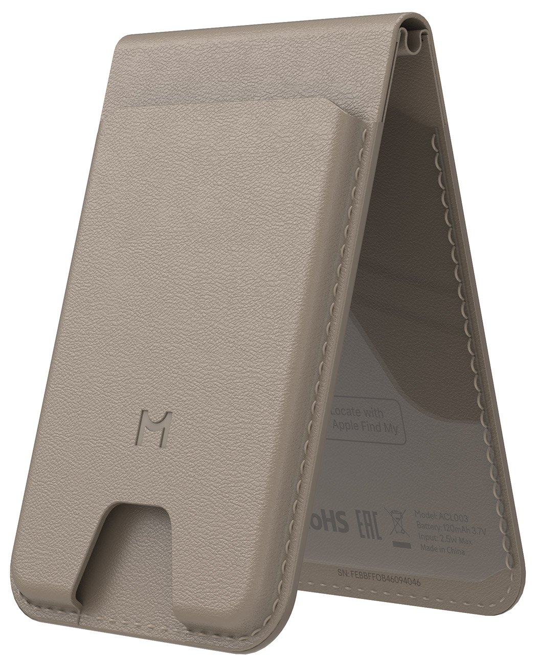 Изображение товара Кошелек-кардхолдер Magssory Geotag Magnetic Flip Wallet, совместимый с MagSafe и Find My, latte (ACL003)