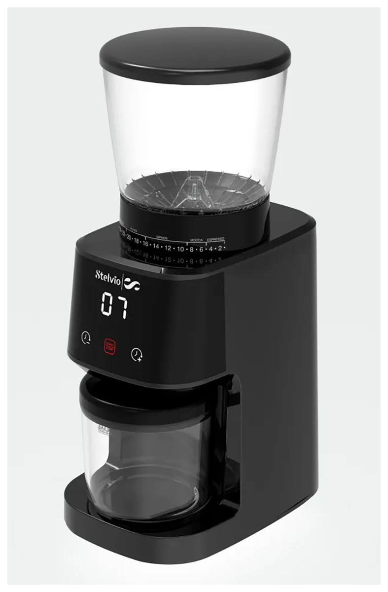 

Автоматическая жерновая кофемолка Stelvio FR300, черная, Черный