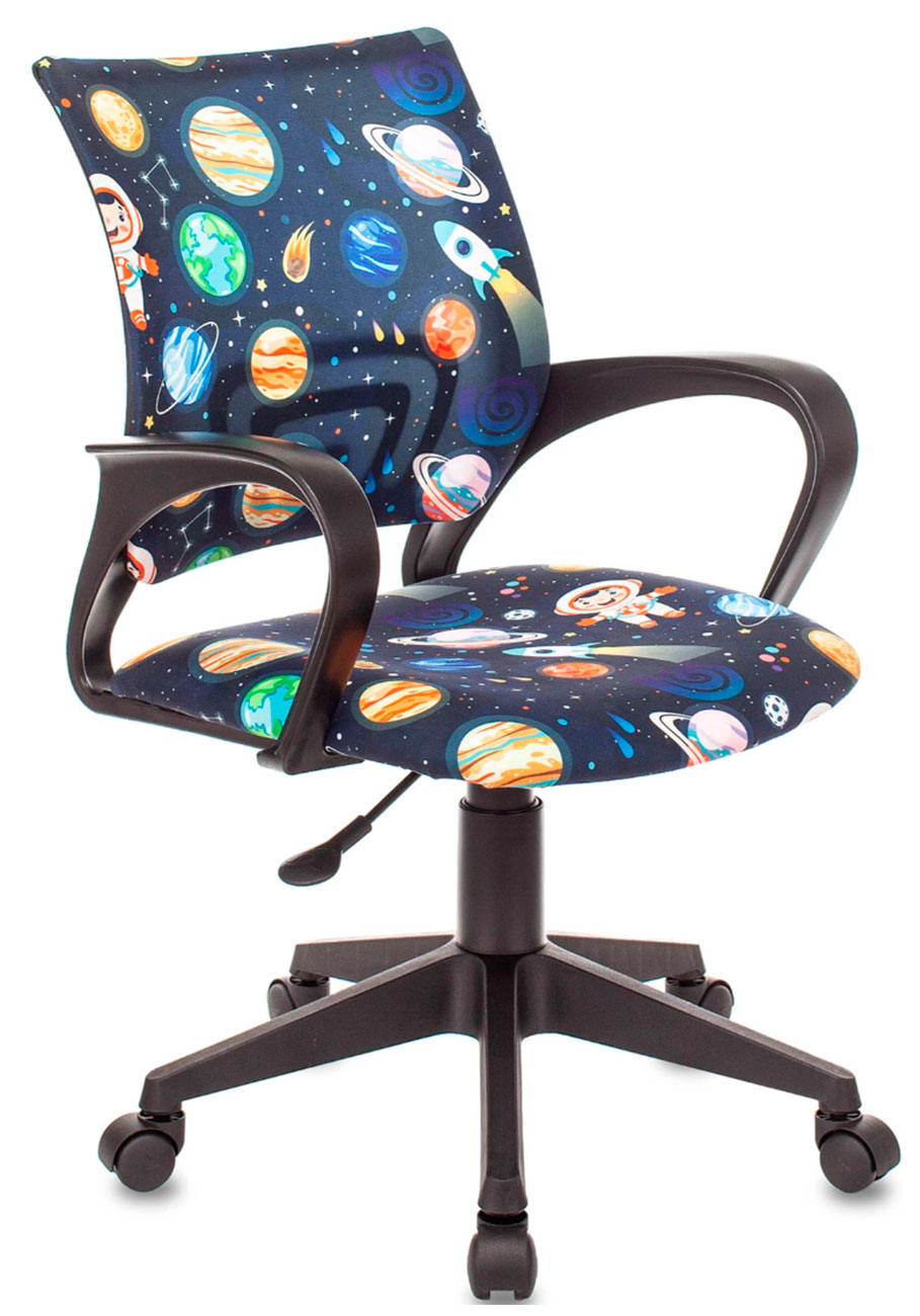 Изображение товара Кресло детское Бюрократ BUROKIDS 1, темно-синий, космонавт, крестов. пластик