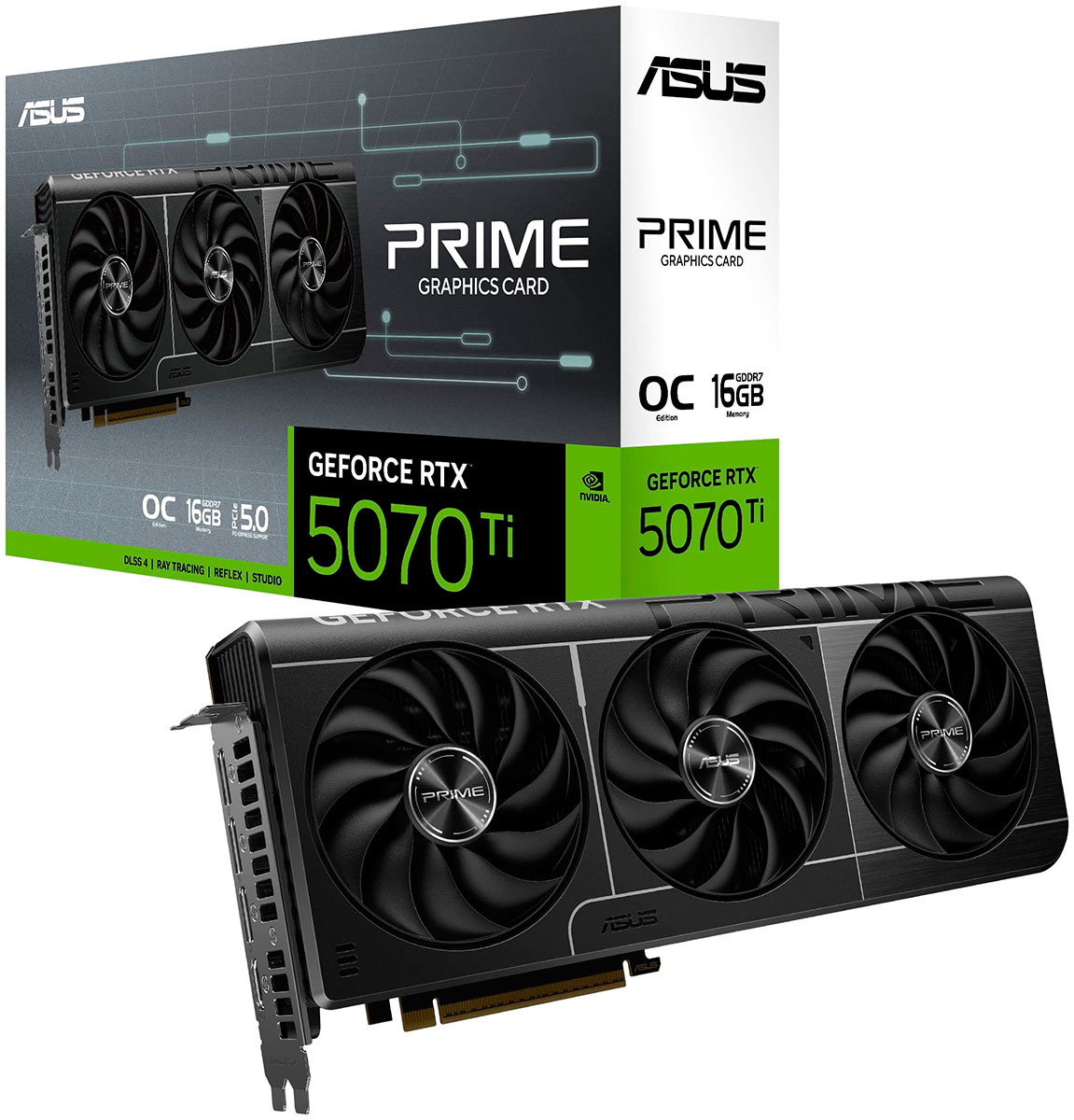 Изображение товара Видеокарта Asus GeForce RTX 5070 Ti PRIME OC Edition 16GB (PRIME-RTX5070TI-O16G)
