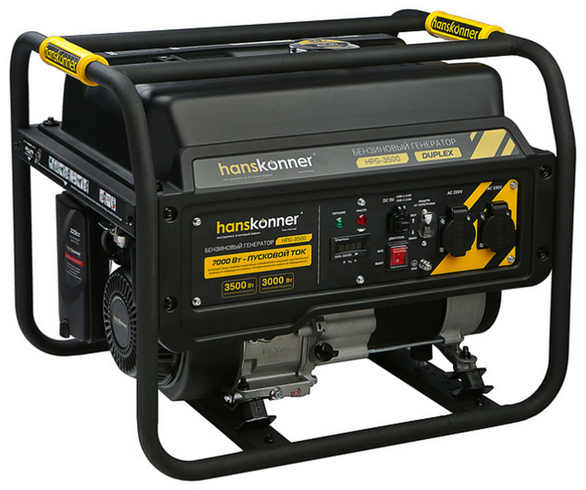 Изображение товара Бензогенератор Hanskonner Duplex HPG-3500, 3.5 кВт