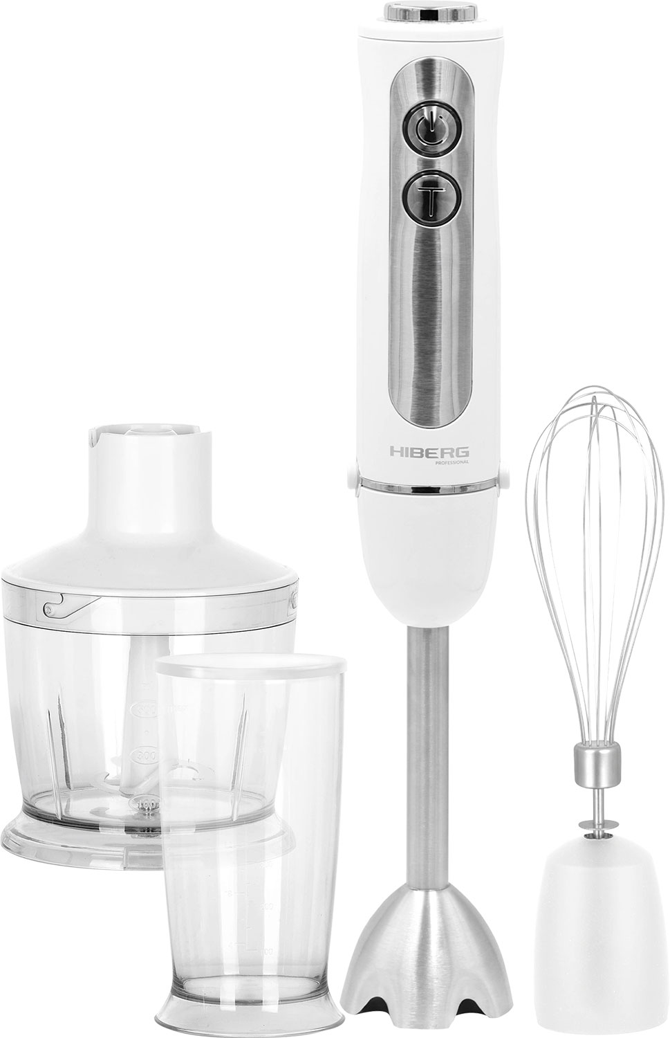 Изображение товара Погружной блендер Hiberg HB 1041 W мощностью 1000 Вт, белый, 5 скоростей