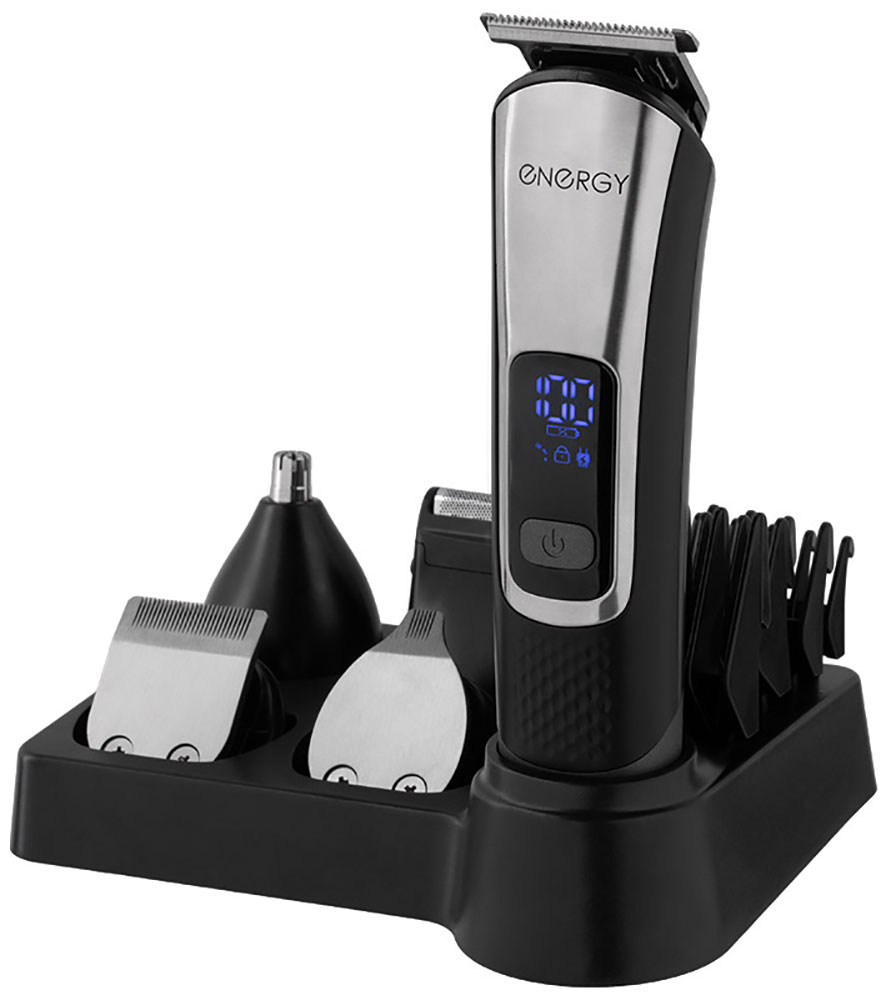 Изображение товара Набор для стрижки Energy EN-781 с аккумулятором и насадками черный/серебристый
