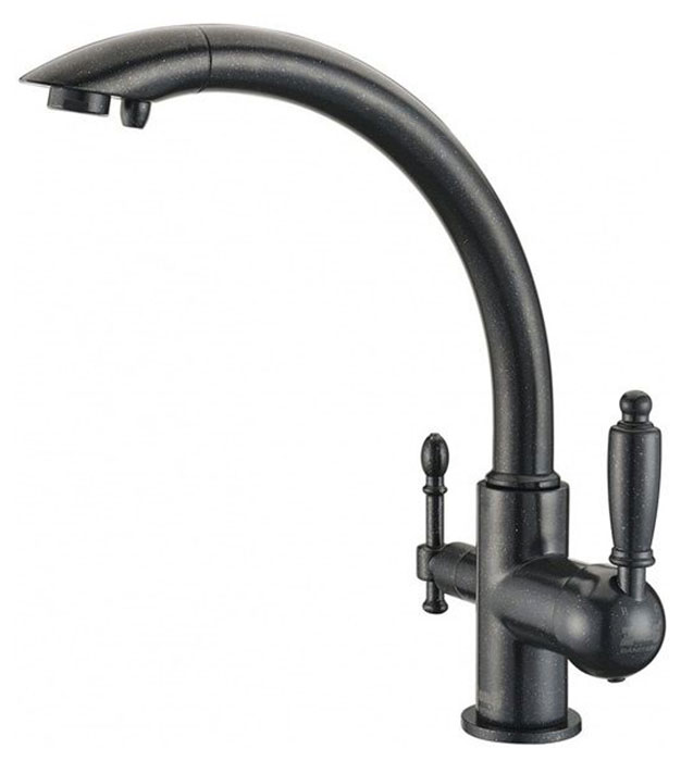 Изображение товара Смеситель для кухни под фильтр Zorg ZR 314 YF-33 черный металлик двухрычажный