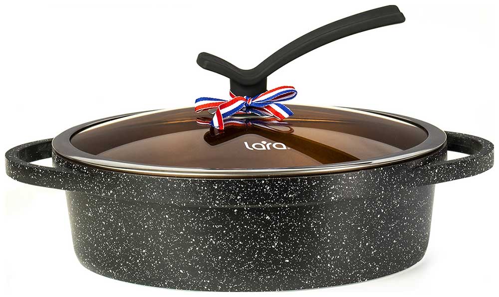 Изображение товара Сотейник Lara Orlean 4.5л, мрамор, Bronze, индукц. LR02-234
