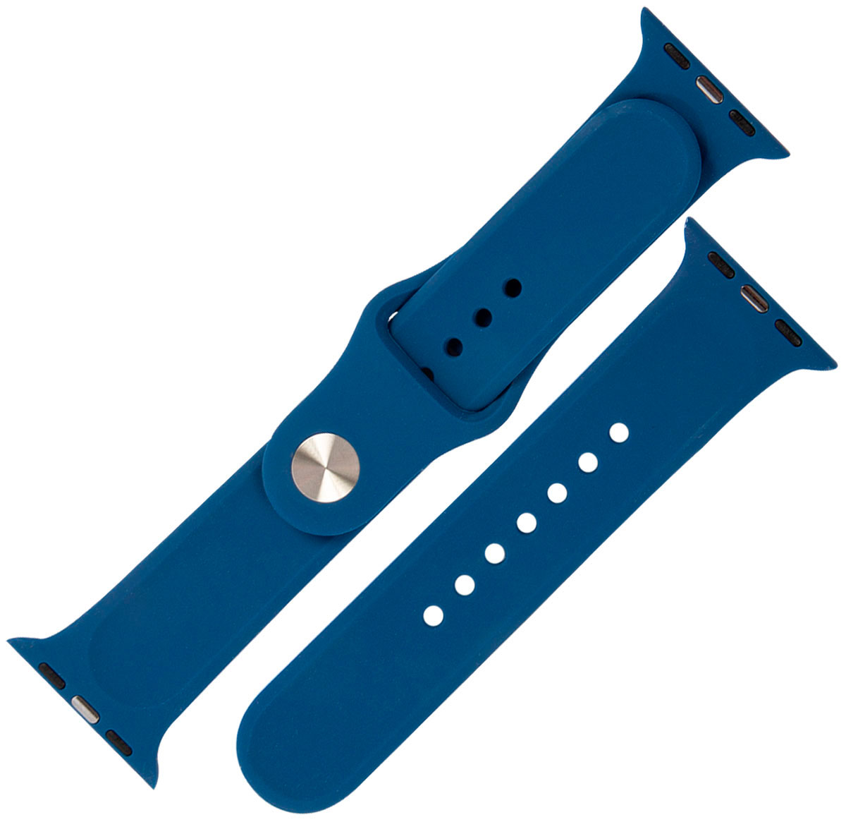 Ремешок силиконовый mObility для Apple watch - 38-40 мм (S3/S4/S5 SE/S6), цвет морской глубины ремешок нейлоновый mobility для apple watch 38 40 мм s3 s4 s5 se s6 белый
