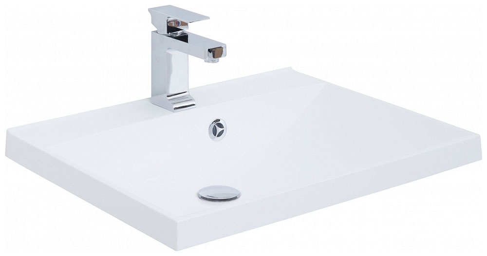 Изображение товара Раковина для тумбы Aquanet Нота 58 NEW белый 58x48 см из литьевого мрамора