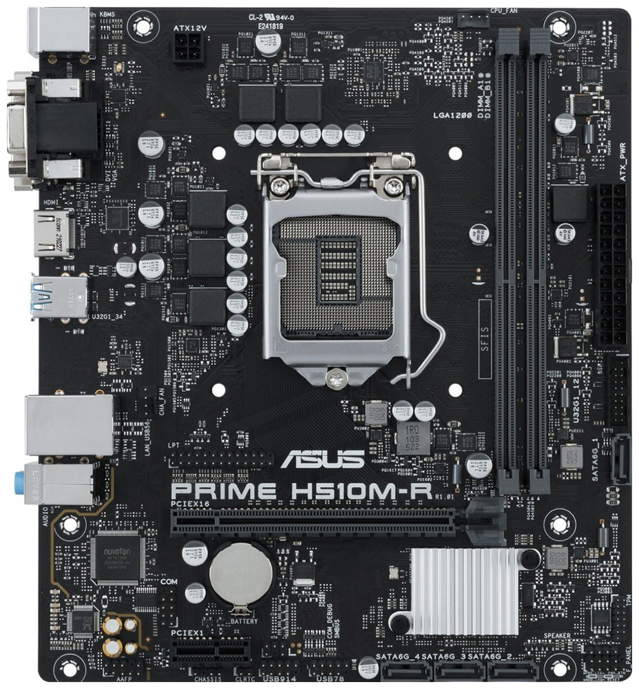 Изображение товара Материнская плата Asus PRIME H510M-R-SI (LGA1200, mATX)