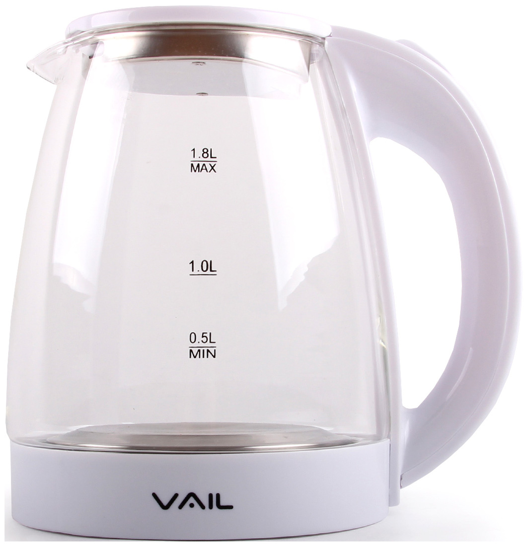 Чайник электрический Vail VL-5550 белый 1,8 л. чайник электрический vail vl 5507 1 8 л розовый