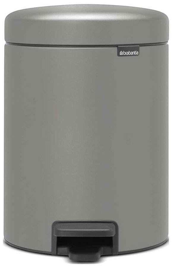 Изображение товара Мусорный бак Brabantia NewIcon 5л минерально-серый, бесшумный с педалью и съемным ведром