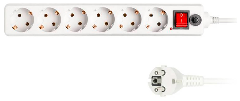 Изображение товара Сетевой фильтр Buro 600SH-5-W 5 м, 6 розеток, белый