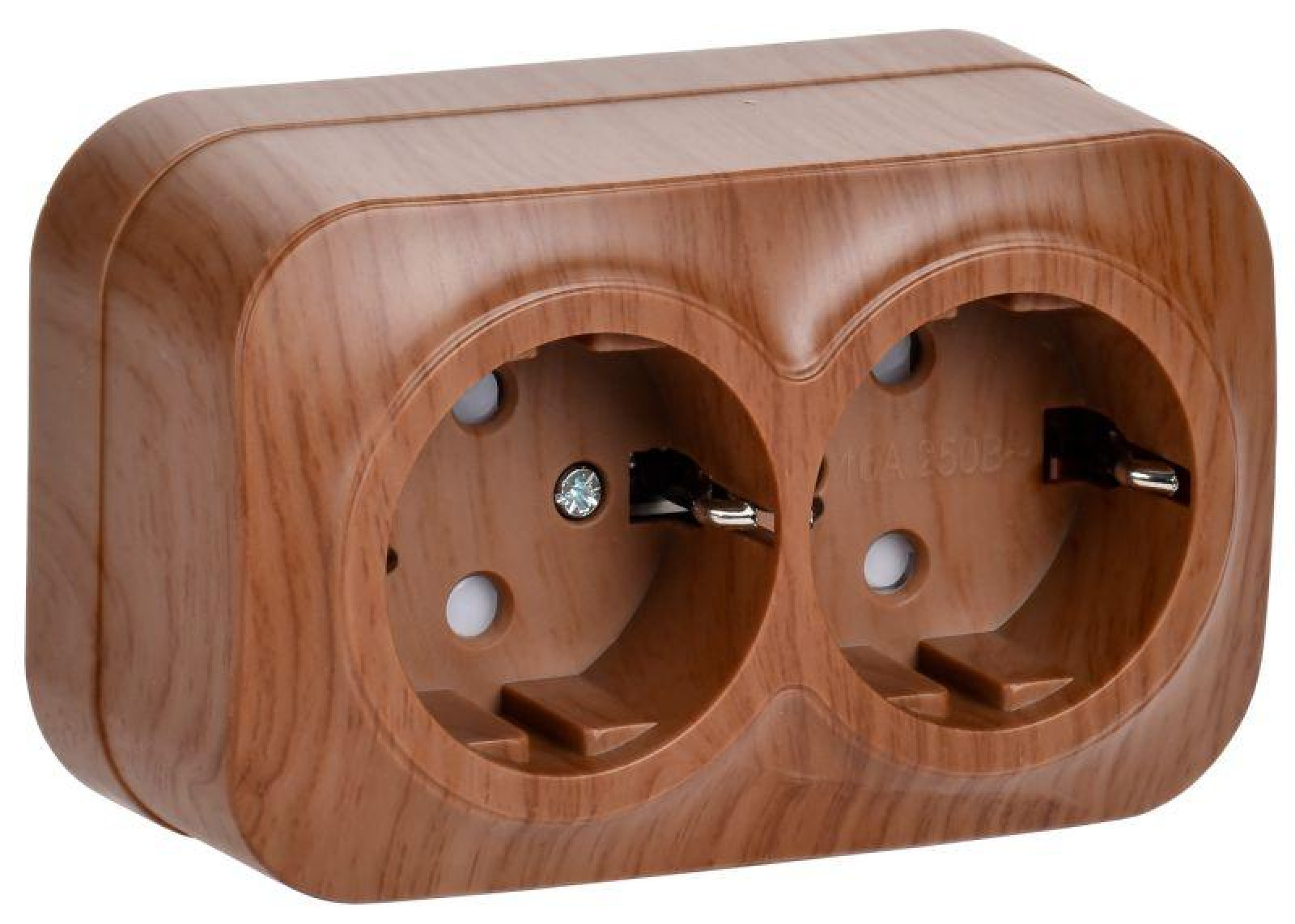 Изображение товара Розетка IEK 2-м ОП GLORY с защитой заземления и шторками 16А