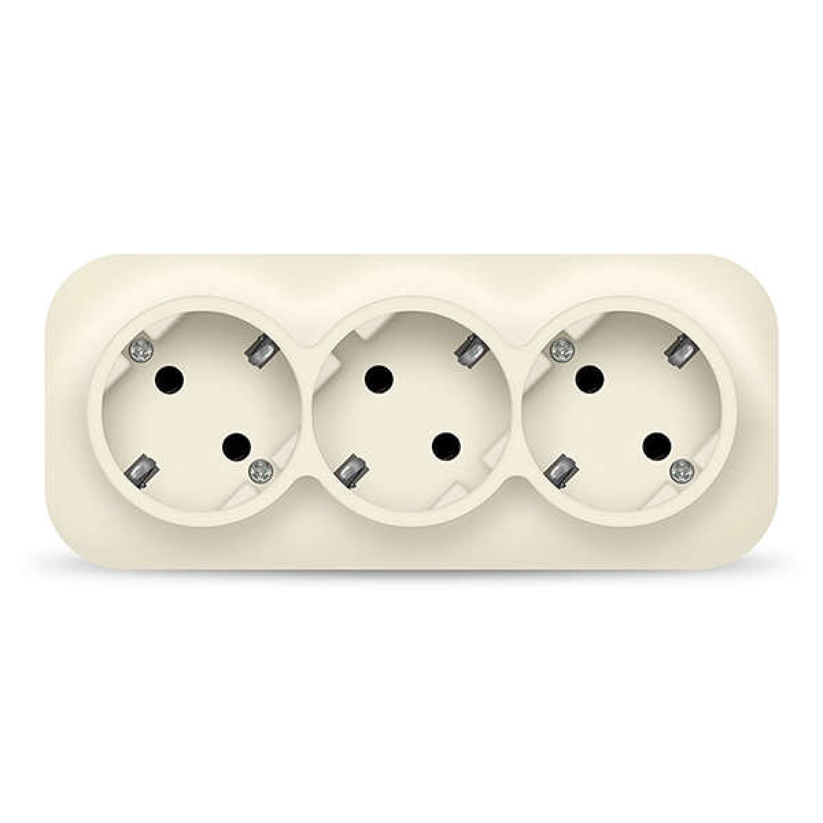 Изображение товара Розетка Ionich 16А IP20 с заземлением 3 гнезда накладная Кость