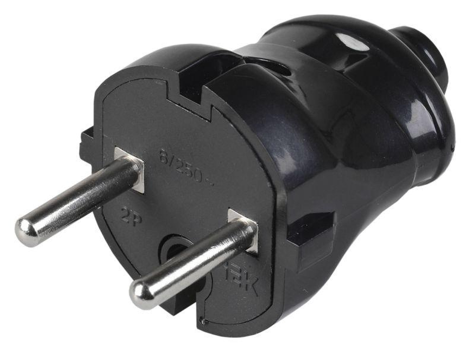 Изображение товара Вилки IEK Вилка прямая ВПп20-02-Ст разборная без заземл. контакта 6А черн.