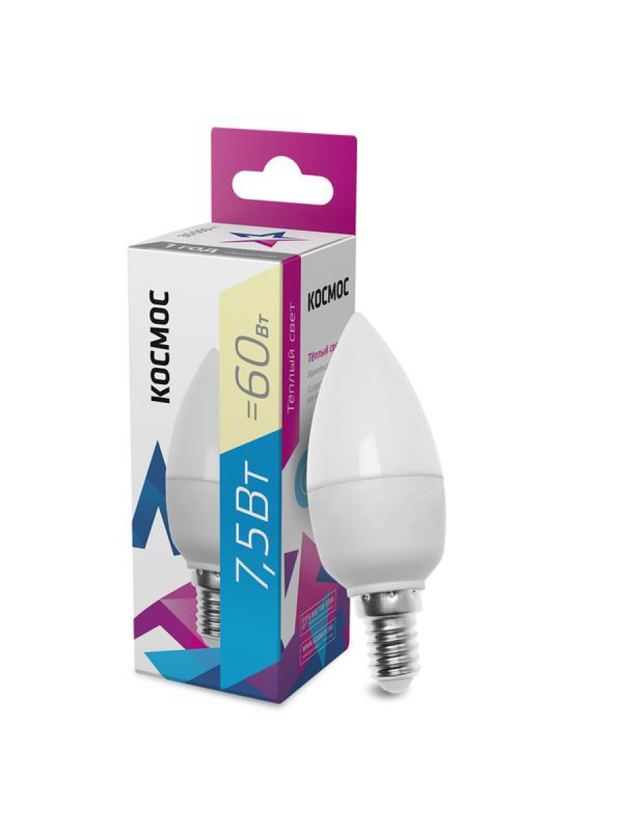 Изображение товара Светодиодная лампа Космос CN 7.5 Вт E14 3000K