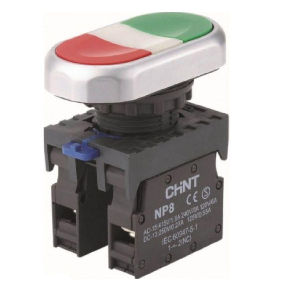 Изображение товара Двойная кнопка управления Chint NP8-11S IP65 1НО+1НЗ для промышленного применения