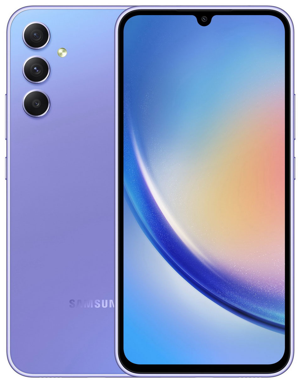 Смартфон Samsung GALAXY A34 5G NFC 6/128GB SM-A346ELVASKZ AWESOME VIOLET смартфон samsung galaxy a54 5g nfc 8 256gb sm a546elvdskz awesome violet